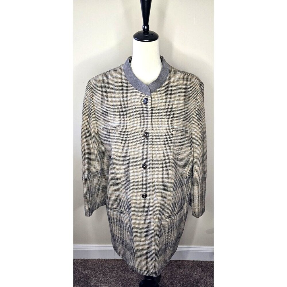 Harve Benard by Benard Holtzman Wool Plaid Womens Size 14 Lined Jacket Twead